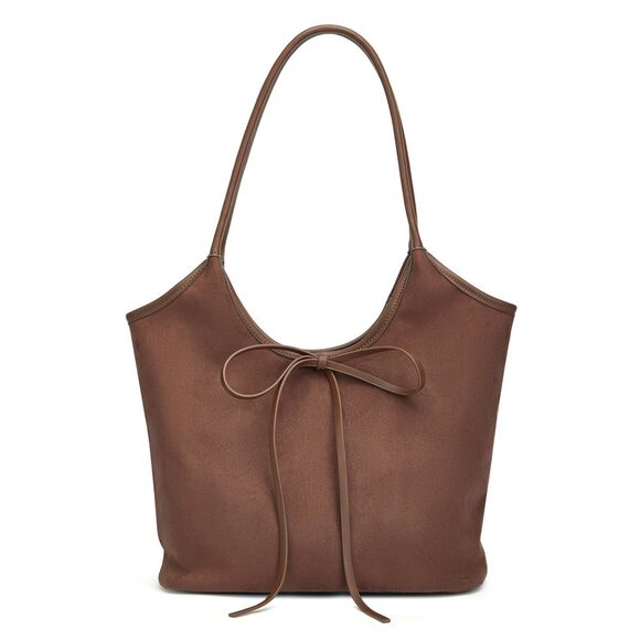 Chic Vintage French Bow Bag Satchel Roomy Capacity Hobo Satchel Strap Satchel - Picture 1 of 8